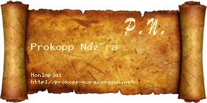 Prokopp Nóra névjegykártya