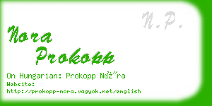 nora prokopp business card